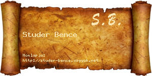 Studer Bence névjegykártya
